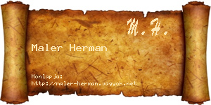 Maler Herman névjegykártya